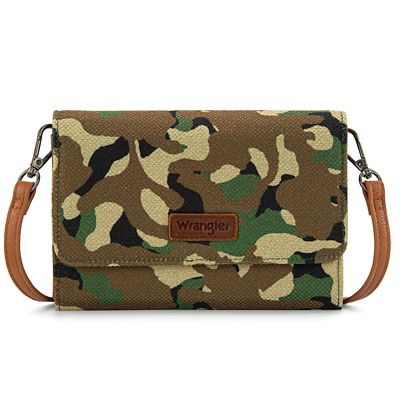 Wrangler Camo Print Canvas Clutch/Crossbody