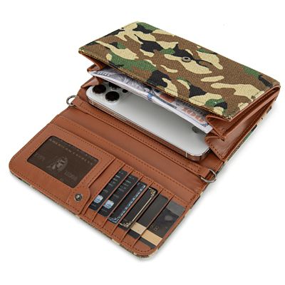 Image showing  Camo Print Canvas Clutch/Crossbody