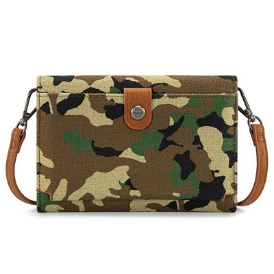 Image showing  Camo Print Canvas Clutch/Crossbody