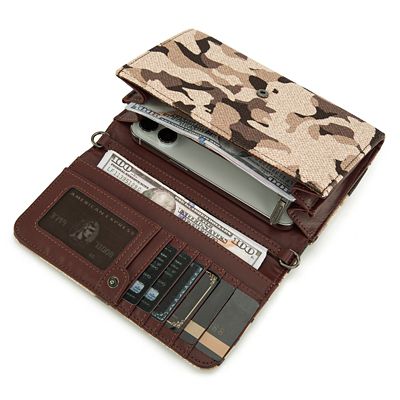 Image showing  Camo Print Canvas Clutch/Crossbody
