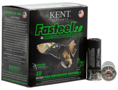Kent Cartridge 12-Gauge Fasteel 2.0 Precision Plated Steel BB-Shot Shotgun Shells, 2.75 in., 1-1/16 oz., 25 Rounds