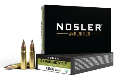 Nosler Expansion-Tip 7.62X39mm 123-Grain E-Tip Boat Tail Rifle Ammunition, 20 Rounds
