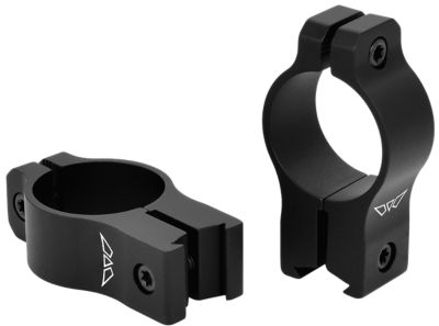 Warne Vapor Rimfire Rings, 1 in. Tube, High, 0 MOA, 3/8 in. Dovetail, Rimfire/Vertical Split, Matte Black, Aluminum