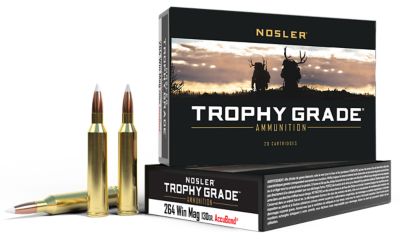 Nosler Trophy Grade .264 Win Magnum 130-Grain Nosler AccuBond Rifle Ammunition, 20 Rounds