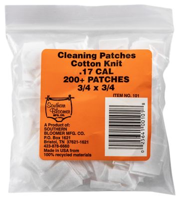 Southern Bloomer .17 Caliber Cotton Cleaning Patches, 200 pc.