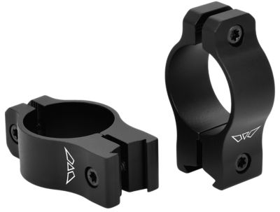 Warne Vapor Rimfire Rings, 1 in. Tube, Medium, 0 MOA, 3/8 in. Dovetail, Rimfire/Vertical Split, Matte Black, Aluminum