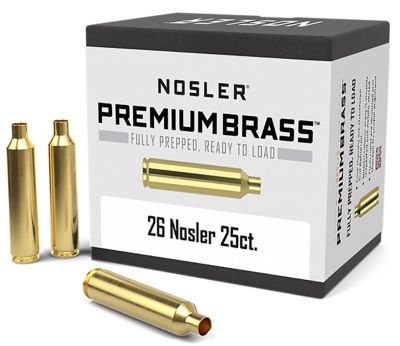 Nosler .26 Nosler Premium Brass Unprimed Rifle Cases, 25 Rounds
