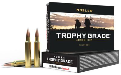 Nosler Trophy Grade .30 Nosler 180-Grain Nosler AccuBond Rifle Ammunition, 20 Rounds