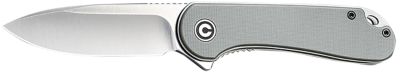 Civivi Knives 2.96 in. Elementum Folding Knife, Tanto, Black, Stonewashed, D2 Steel Blade, 4.03 in. Gray Textured Micarta Handle