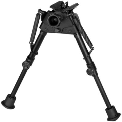Harris Bipods 6 to 9 in. Swivel BR Swivel Sling Stud Bipod with Self-Leveling Legs and Rubber Feet, Black