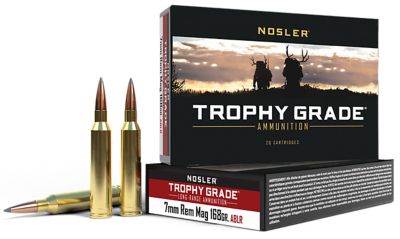 Nosler Trophy Grade 7mm Remington Mag 168-Grain Nosler Spitzer AccuBond Long-Range Rifle Ammunition, 20 Rounds