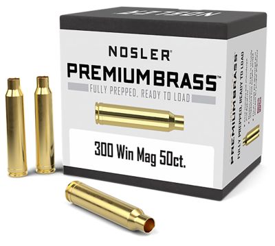 Nosler .300 Win Premium Brass Unprimed Rifle Cases, 50 Rounds