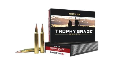 Nosler Trophy Grade 7mm Shooting Times Westerner 175-Grain Nosler Spitzer AccuBond Long-Range Rifle Ammunition, 20 Rounds