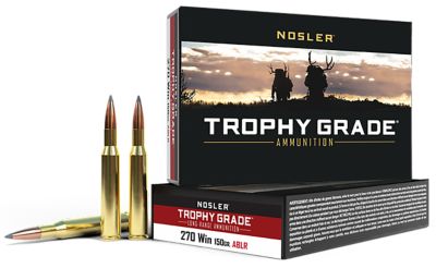 Nosler Trophy Grade .270 Win 150-Grain Nosler Spitzer AccuBond Long-Range Rifle Ammunition, 20 Rounds