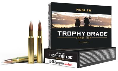 Nosler Trophy Grade .30-06 Springfield 165-Grain Nosler AccuBond Rifle Ammunition, 20 Rounds