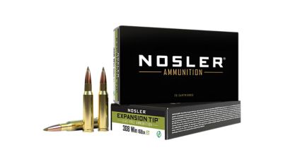 Nosler Expansion-Tip .308 Win 168-Grain E-Tip Lead-Free Rifle Ammunition, 20 Rounds