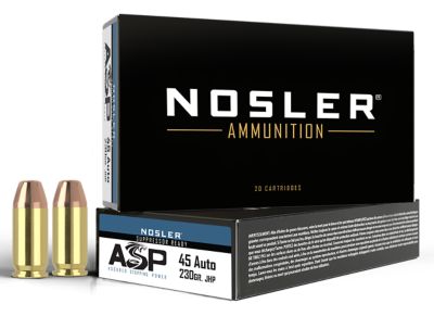 Nosler Assured Stopping Power .45 ACP 230-Grain Jacketed Hollow Point Handgun Ammunition, 50 Rounds