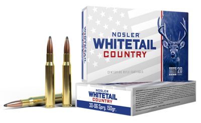 Nosler Whitetail Country .30-06 Springfield 150-Grain Rifle Ammunition, 20 Rounds