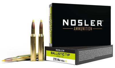 Nosler Ballistic Tip .270 Win 140-Grain Spitzer Ballistic Tip Rifle Ammunition, 20 Rounds