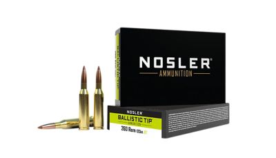 Nosler Ballistic Tip .260 Remington 120-Grain Spitzer Ballistic Tip Rifle Ammunition, 20 Rounds