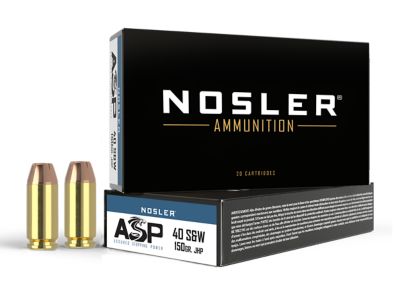 Nosler Assured Stopping Power .40 S&W 150-Grain Jacketed Hollow Point Handgun Ammunition, 50 Rounds