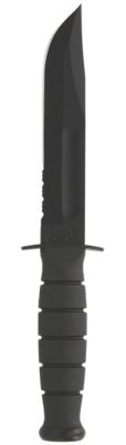 Ka-Bar 5.25 in. Fight/Utility Clip Point Fixed Blade Knife with Sheath, 1095 Cro-Van Blade, Kraton G Handle