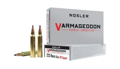 Nosler Varmageddon .223 Remington 53-Grain Flat Base Tipped Rifle Ammunition, 20 Rounds