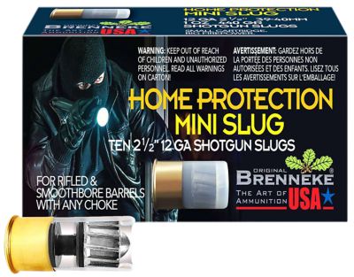 Brenneke 12-Gauge Home Protection Mini Shotgun Slugs, 10 Rounds