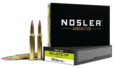 Nosler Ballistic Tip .280 Remington 140-Grain Spitzer Ballistic Tip Rifle Ammunition, 20 Rounds