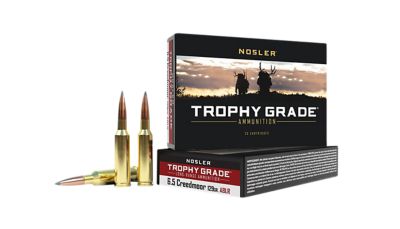 Nosler Trophy Grade 6.5 Creedmoor 129-Grain Nosler Spitzer AccuBond Long-Range Rifle Ammunition, 20 Rounds
