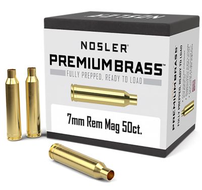 Nosler 7mm Remington Premium Brass Unprimed Rifle Cases, 50 Rounds