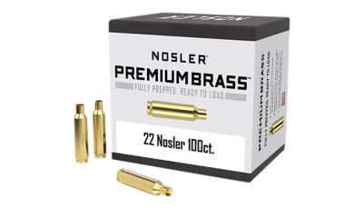 Nosler .22 Nosler Premium Brass Unprimed Rifle Cases, 100 Rounds