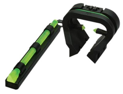 HiViz Tri-Viz Turkey/Deer Sight Set for Vent-Ribbed Shotguns, Black, Green Fiber Optic