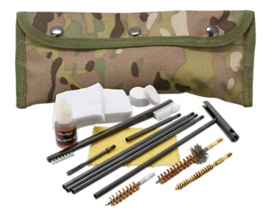 KleenBore Modular Cleaning Kit for Multi-Caliber Handguns/Rifles, Bronze/Nylon Bristles, Nylon Multi-Cam Case