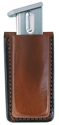 Bianchi Leather Open-Top Magazine Pouch Belt Clip for 9mm/.40, Tan