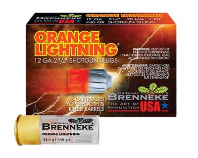 Brenneke 12-Gauge Orange Lightning Shotgun Slugs, 2.75 in., 1 oz., 5 Rounds