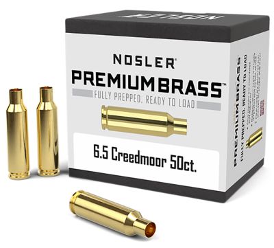 Nosler 6.5 Creedmoor Premium Brass Unprimed Rifle Cases, 50 Rounds