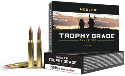 Nosler Trophy Grade .280 Remington 140-Grain Nosler AccuBond Rifle Ammunition, 20 Rounds