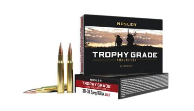 Nosler Trophy Grade .30-06 Springfield 168-Grain Nosler Spitzer AccuBond Long-Range Rifle Ammunition, 20 Rounds