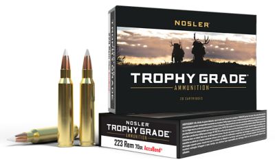 Nosler Match Grade .223 Remington 70-Grain Soft Point Rifle Ammunition, 20 Rounds