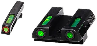 HiViz LiteWave H3 Green Fiber-Optic and Orange Outline with LitePipes Green Sights, Fits Glock 42, 43, 43X and 48