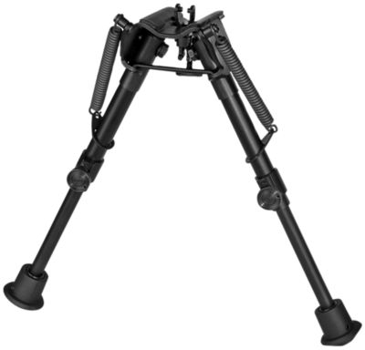 Harris Bipods 6 to 9 in. Steel/Aluminum Non-Swivel Shooting Bipod for Swivel Studs, No Sling Stud Provision, Black