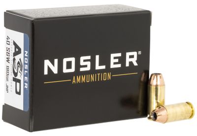 Nosler Assured Stopping Power .40 S&W 180-Grain Jacketed Hollow Point Handgun Ammunition, 20 Rounds