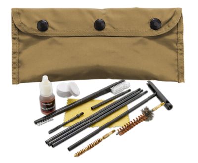 KleenBore Modular Cleaning Kit for Multi-Caliber Handguns/Rifles, Coyote Tan, Bronze/Nylon Bristles, Nylon Case