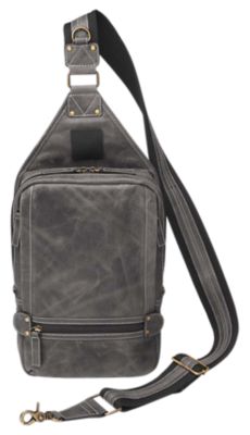 KINGPORT INDUSTRIES LLC Gun Tote'n Mamas Leather Sling Backpack with Standard Holster, Gray