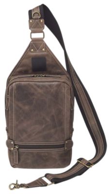 KINGPORT INDUSTRIES LLC Gun Tote'n Mamas Leather Sling Backpack with Standard Holster, Brown