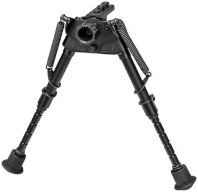Harris Bipods 6 to 9 in. Steel/Aluminum Swivel BR M-LOK Bipod with Notched Legs and Rubber Feet, Black