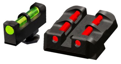 HiViz Green Fiber-Optic Front and Red Fiber-Optic Rear Target Sights, Fits Glock