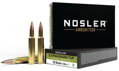 Nosler Expansion-Tip .33 Nosler 225-Grain E-Tip Lead-Free Rifle Ammunition, 20 Rounds