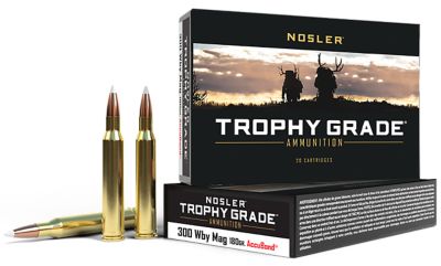 Nosler Trophy Grade .300 Weatherby Mag 180-Grain Nosler AccuBond Rifle Ammunition, 20 Rounds